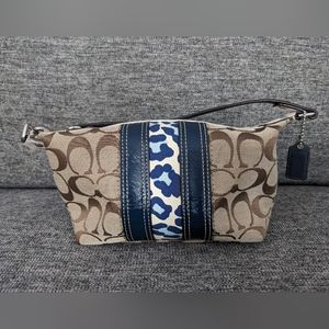 Coach blue leopard print purse